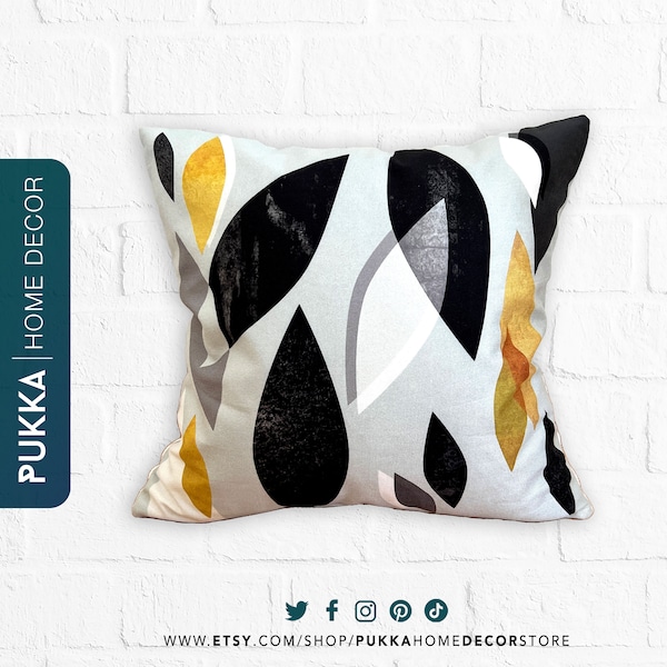 Yellow Grey Pillow Etsy