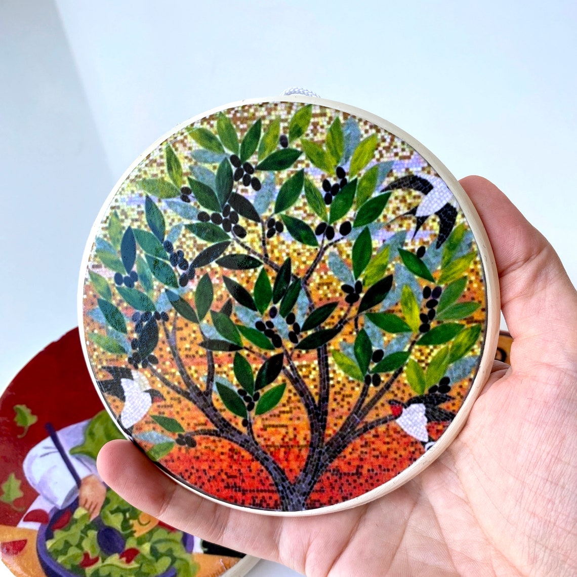 Kitchen Decorative Plates Set of 3 Salad Ceramic Wall Plate Etsy