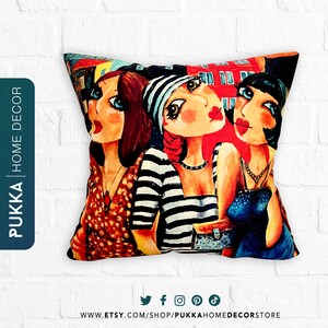 Woman Printed Pillow Cover, Throw Pillowcase, Decorative Pillow Cover - PHD0157