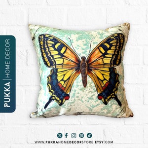 Retro Butterfly Pillow Cover, Butterfly Cushion Cover, Nature Pillowcase, Decorative Pillows, Farmhouse Pillow, Throw Pillow Cover - PHD0231