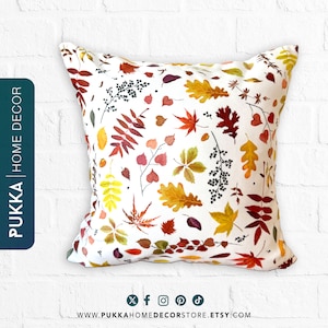 Herbst Herbst Dekokissenbezug, Quadratischer Herbst Dekokissenbezug, Dekorativer Kissenbezug mit Blumenmuster - PHD0228