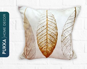 Leaf Throw Pillow Cover, Abstract Leaf Pillow Case, Botanical Leaf Pillowcase, Leaf Draw Cushion Cover, Plant Pattern Pillow Cover - PHD0123