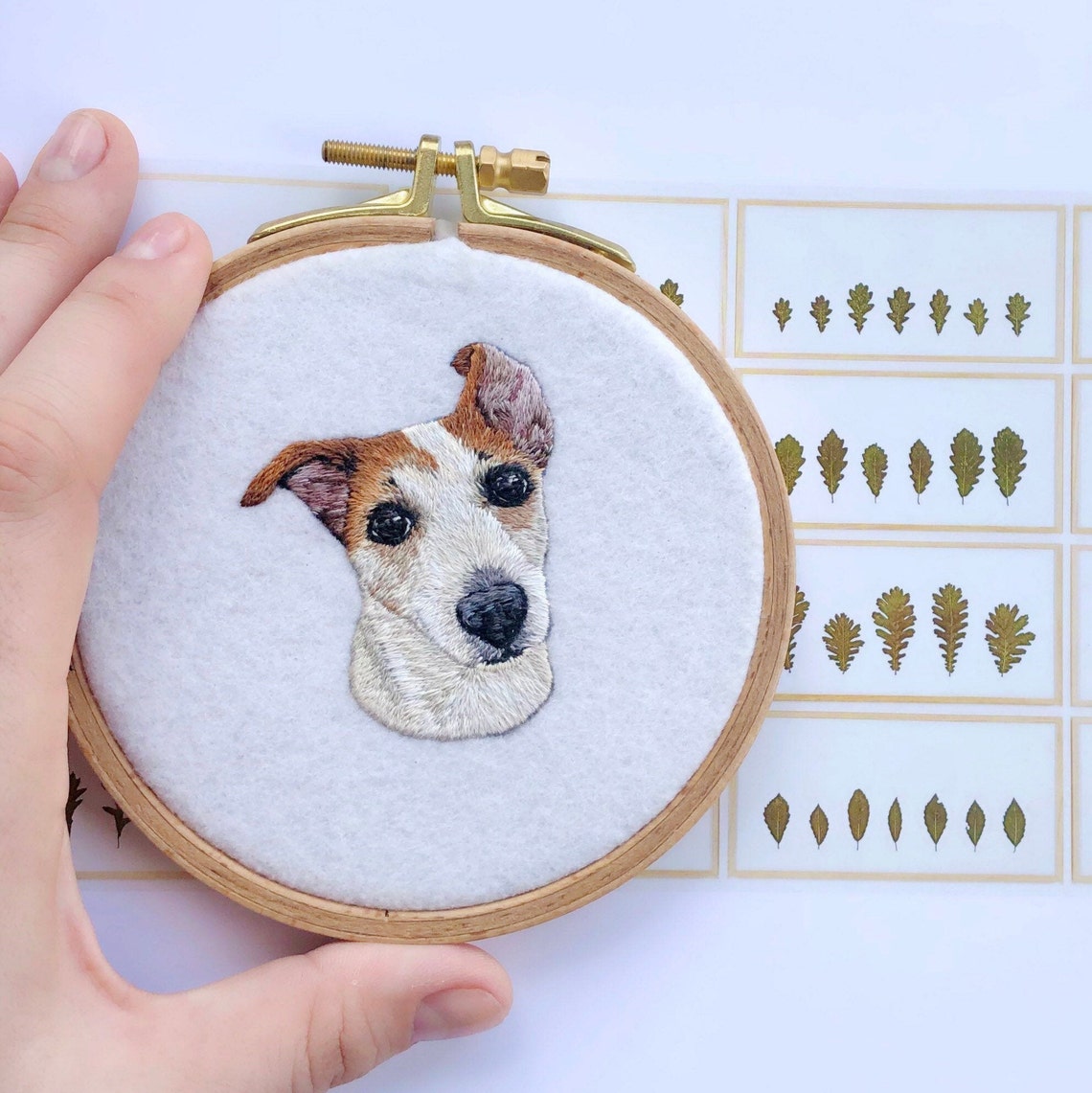 Embroidered Dog Brooch Custom embroidered pet portrait from Etsy