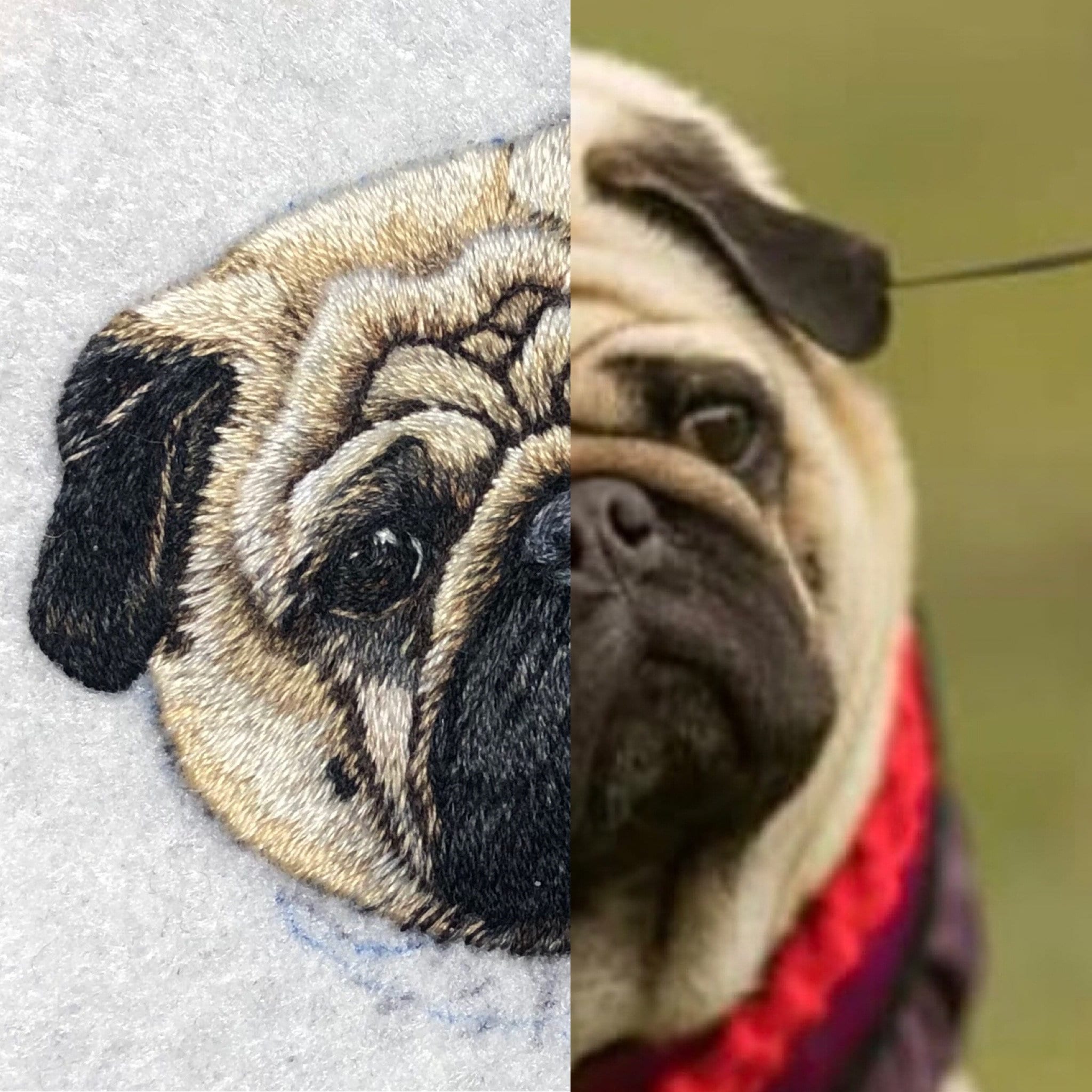 Embroidered Dog Brooch Custom embroidered pet portrait from Etsy