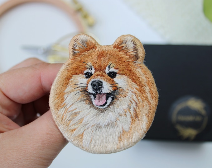 Custom Pet Portrait Brooch: Hand Embroidered Pet Memorial Gift