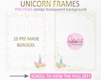 unicorn frame png etsy ireland