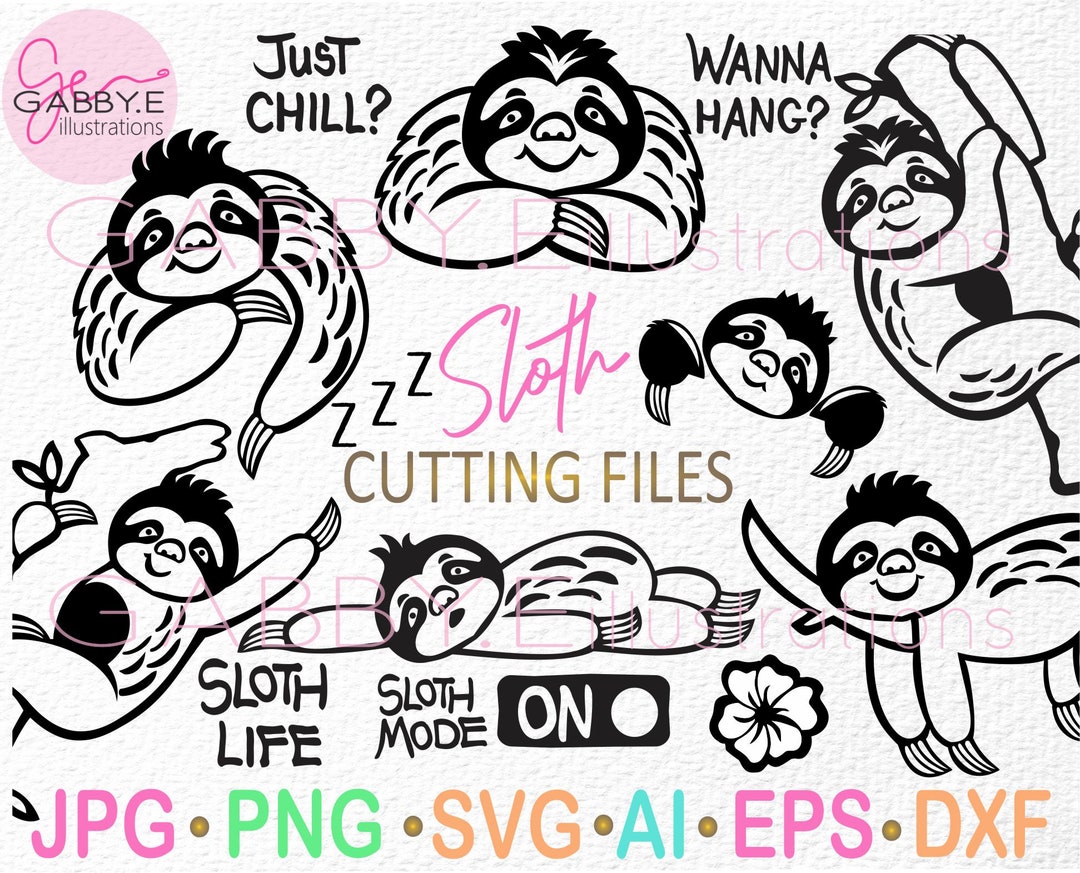 Sloth SVG Cut File.perfect for Your Cricut or Silhouette Machines to ...