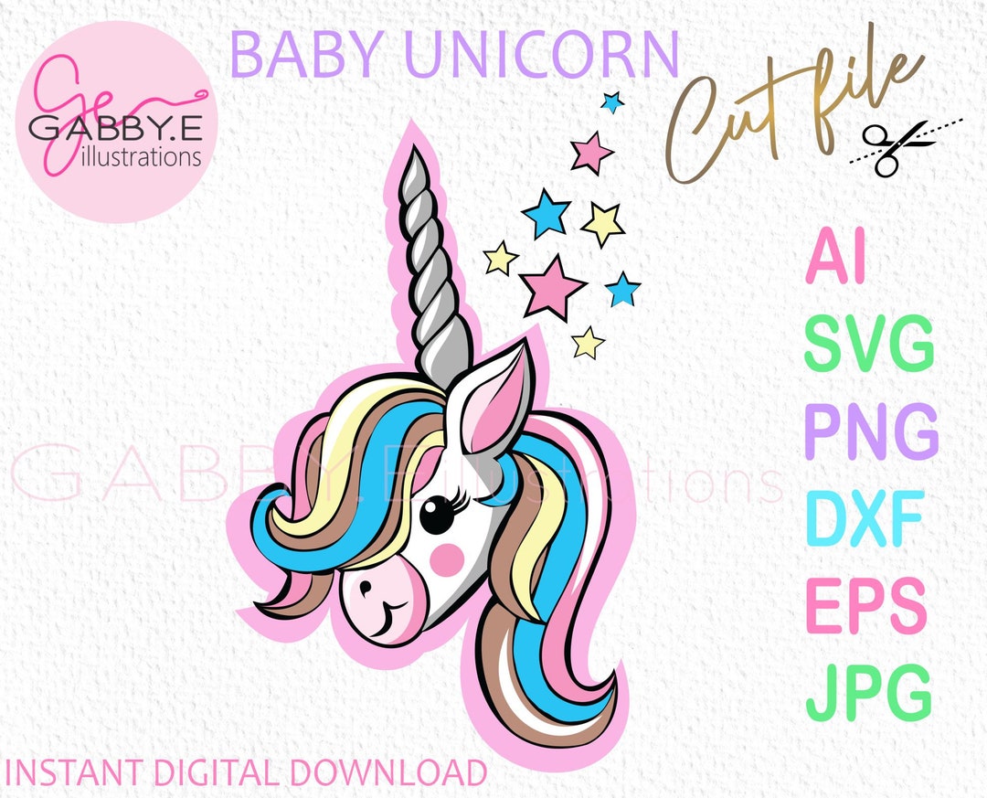 Unicorn Face Svg-unicorn Svg-unicorn Png-kawaii Svg-unicorn - Etsy