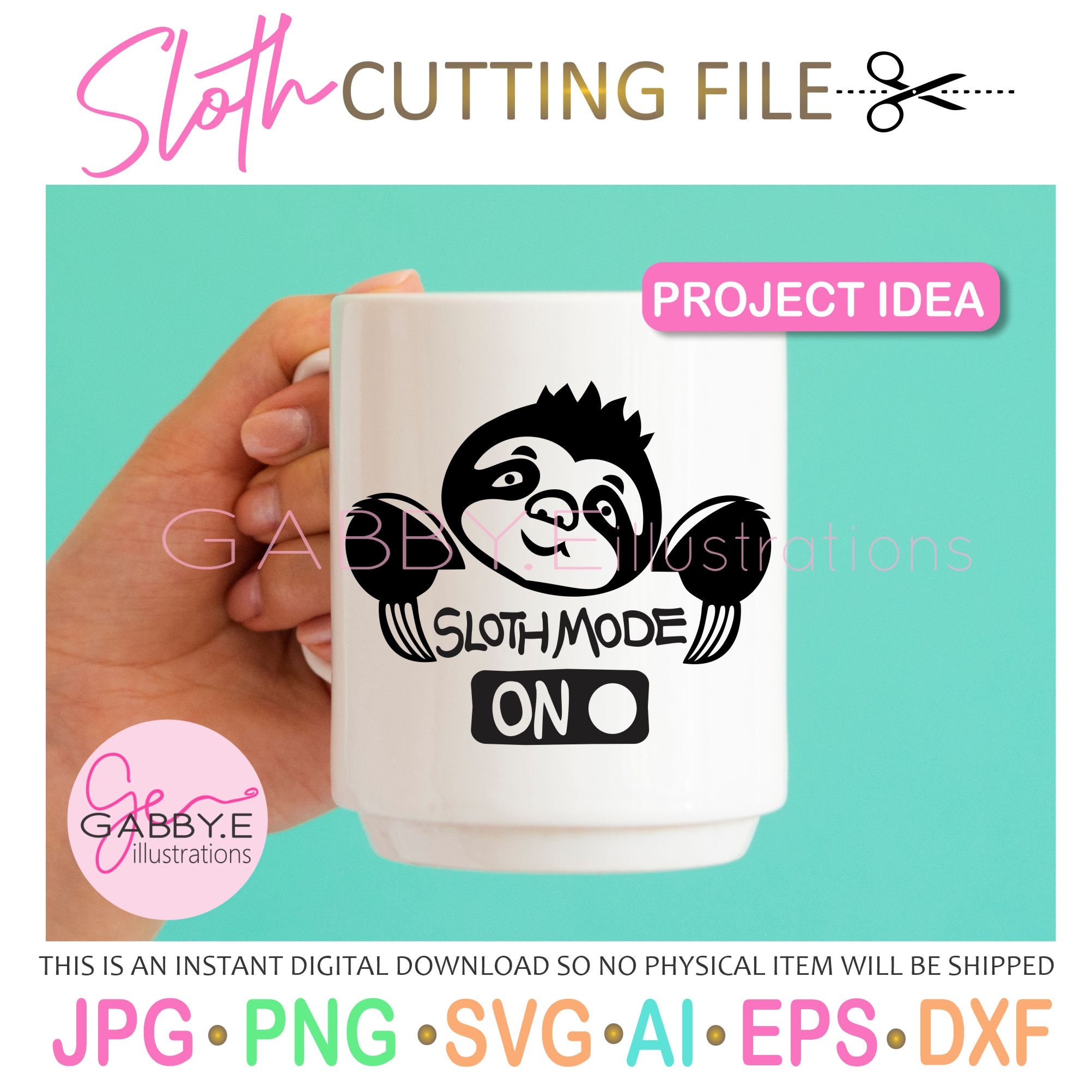 Sloth SVG Cut File.perfect for Your Cricut or Silhouette Machines to ...