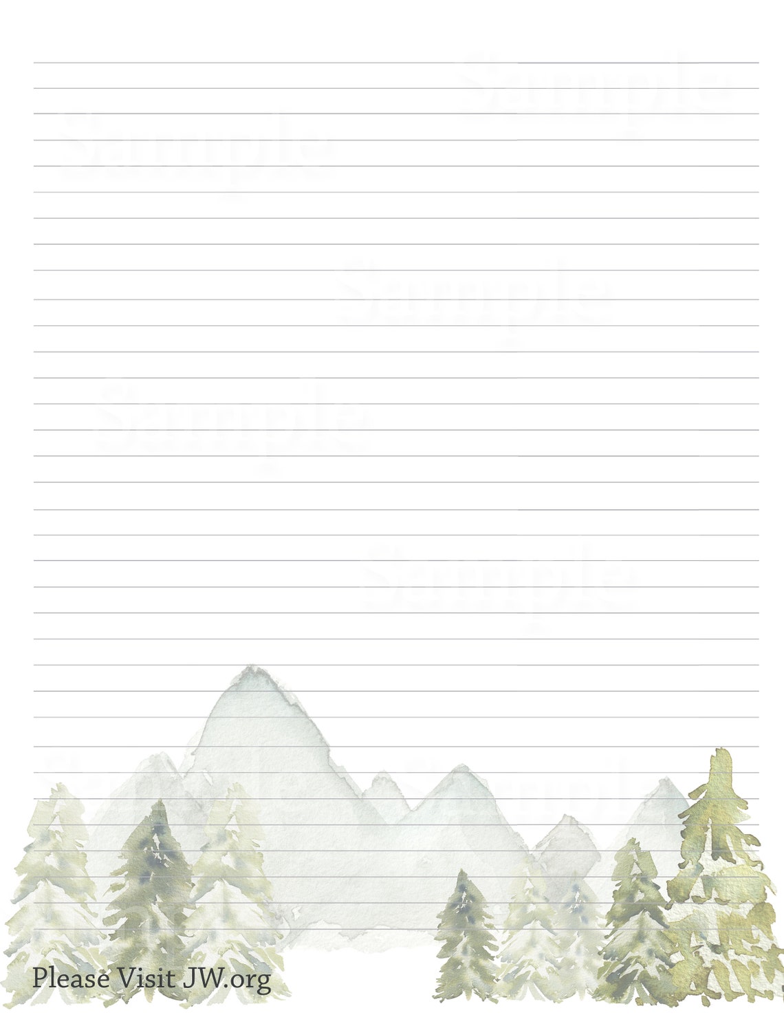 Mountains and Trees JW Letter Writing Stationery Mountains - Etsy