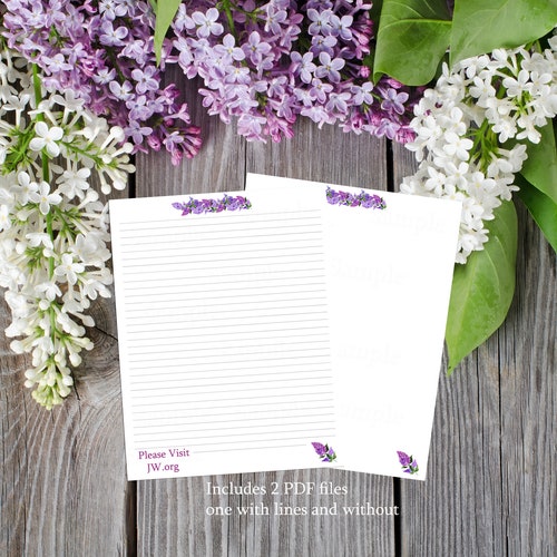 JW Letter Writing Stationery Butteflies Digital Download Etsy Canada