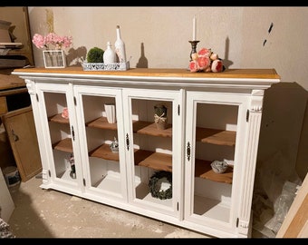 Sideboard Highboard Vitrine Kommode Vertiko Buffet Anrichte Kredenz Landhaus Vinzage Alt Holz shabby