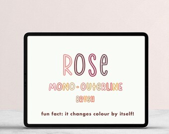 Monoline Rainbow Outerline Brush (Rose Brush) for Pro Create App