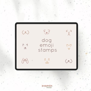 26 Dog Emoji Stamp & Fonts Procreate