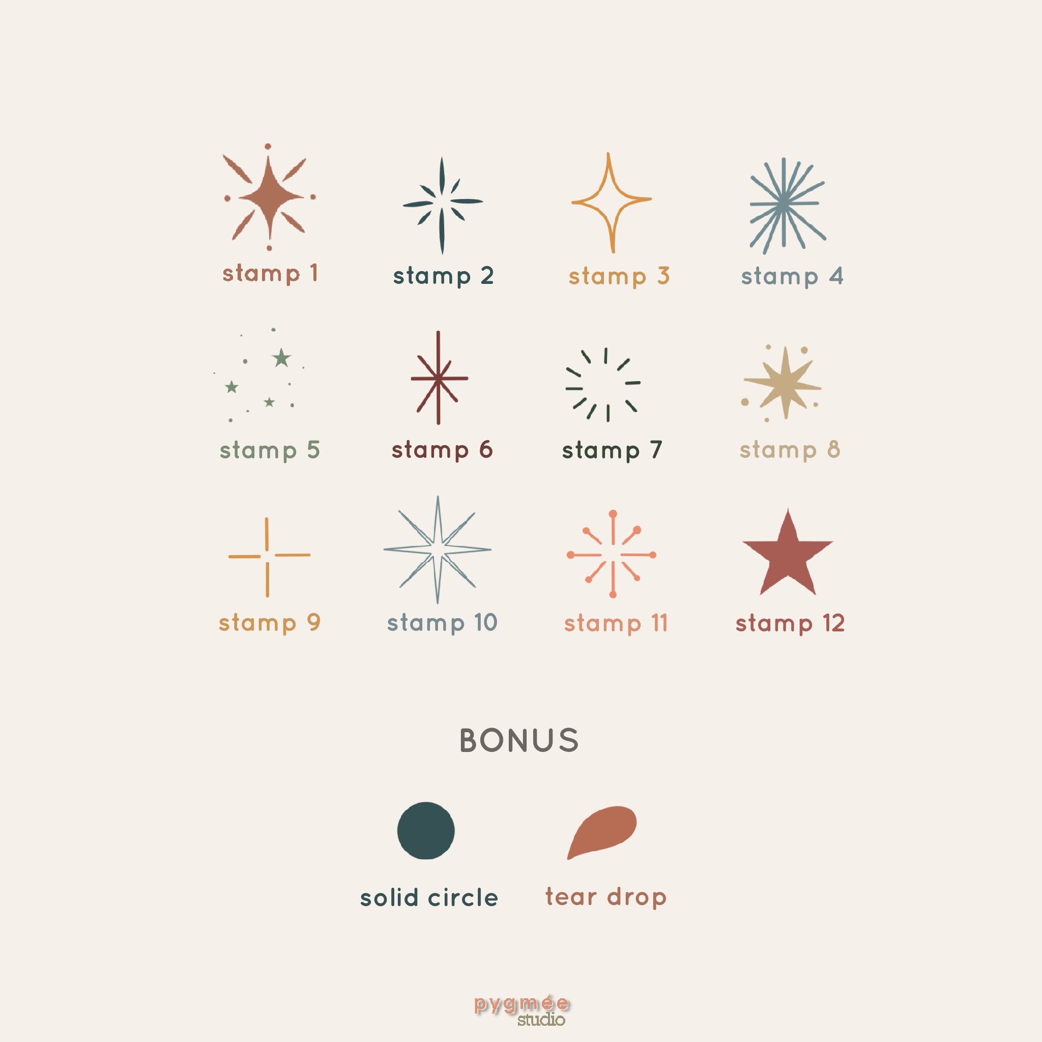 14 Sparkle & Stars Stamp Procreate Brush - Etsy