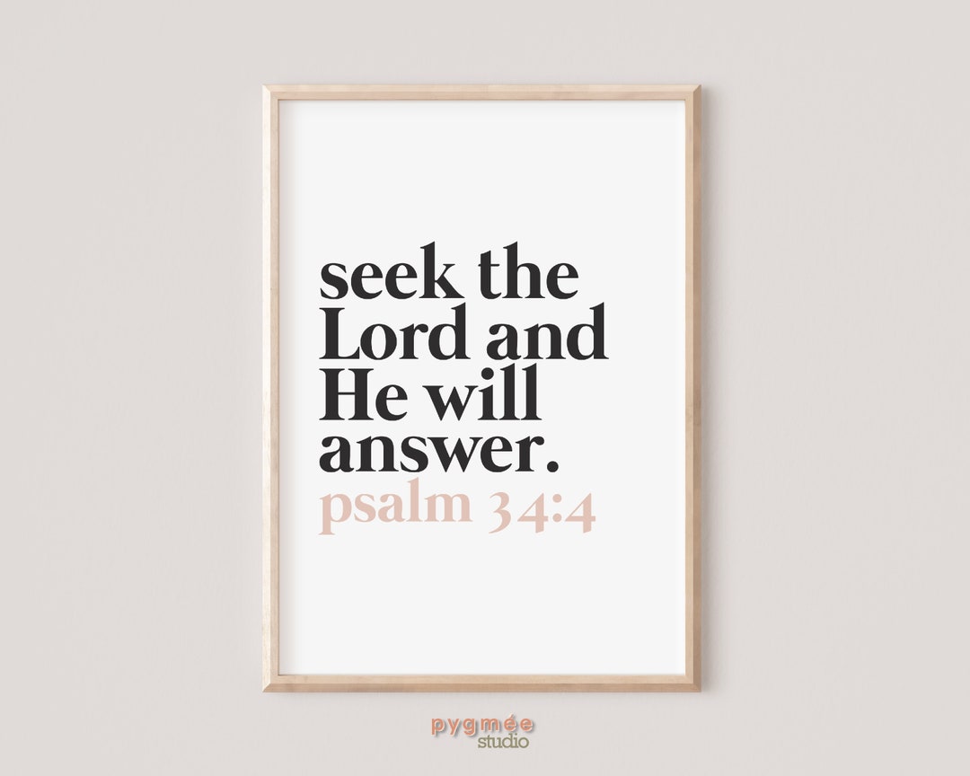 Bible Quote Printable Psalm - Seek the Lord | Scripture Art | Bible ...