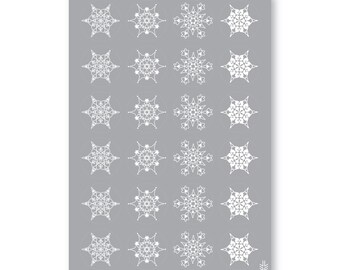 F-22 Sticker Sheet, Jet Snowflakes, Holiday Envelope Seals, F22 Raptor, Fighter Jet, Military Spouse