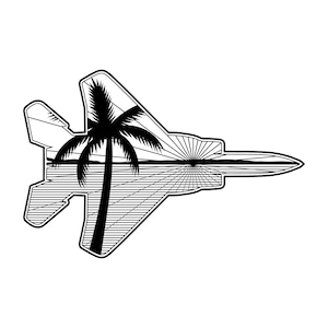 F-15 Digital Download, Beach & Palm Tree, F15 Eagle, Fighter Jet
