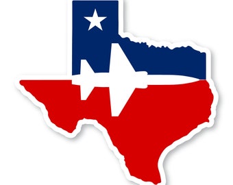 T-38 Sticker, State of Texas, T38 Talon, Fighter Jet Trainer
