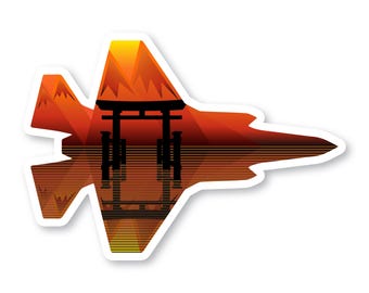 F-35 Sticker, Japan Torii, F35 Lightning, Fighter Jet