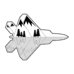 F-22 Digital Download, Mountains & Trees, F22 Raptor, Fighter Jet