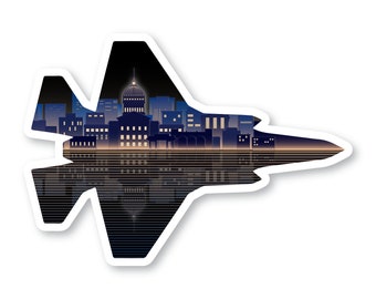 F-35 Sticker, Madison Wisconsin, F35 Lightning, Fighter Jet