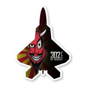 F-22 Sticker, 302nd Fighter Squadron, Hellions, F22 Raptor, Fighter Jet
