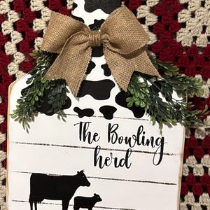 Cow Tag door hanger