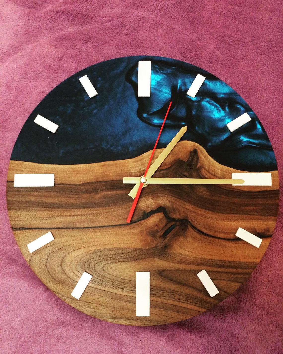 Epoxy resin wall clock Etsy