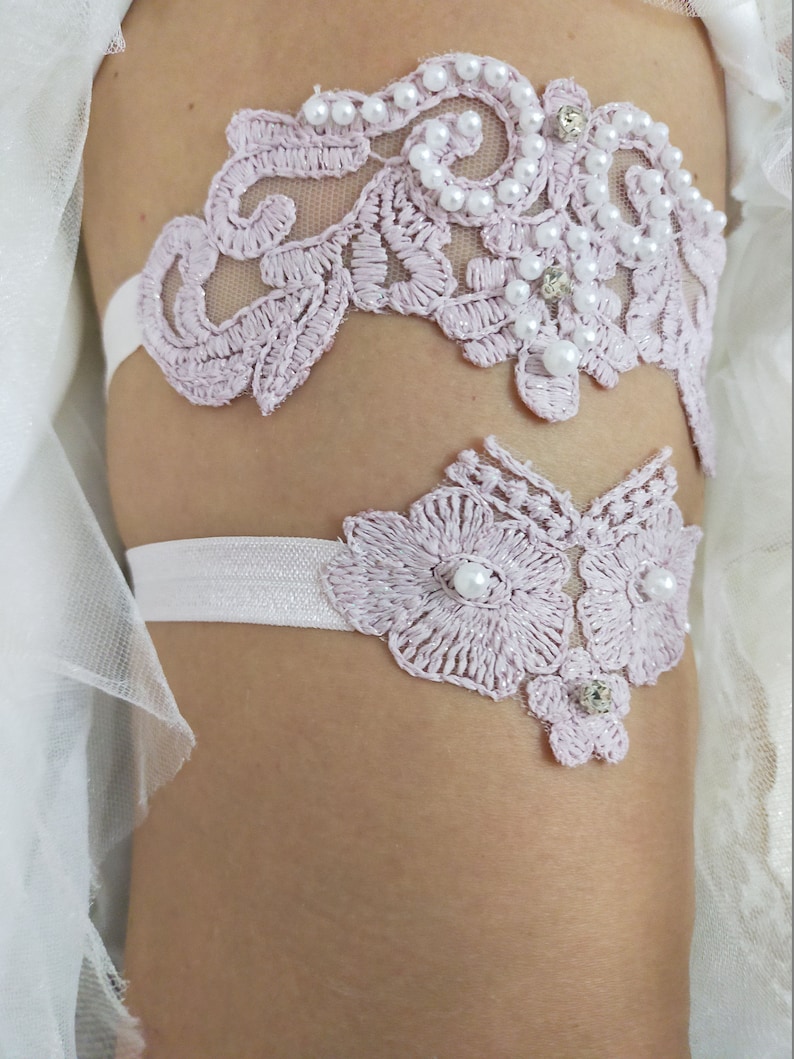 Handmade Beaded Embroidered Garter Wedding Floral Garter Set Bridal Gartr Pink Lace Garter Lace Garter Bridal Garter Beaded Garter