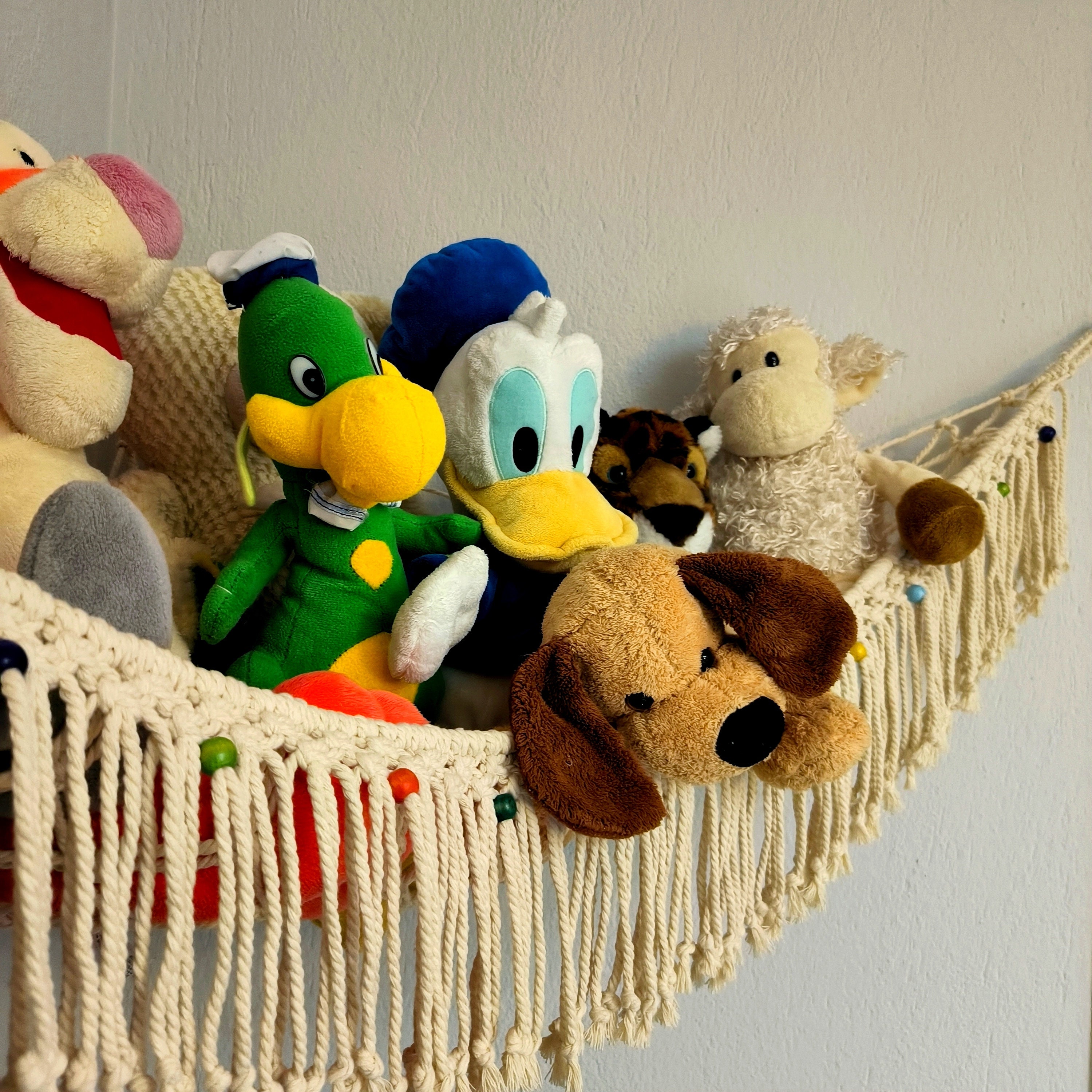 Hamac Jouet En Macramé : Décoration Bohème Pour Chambre D'enfant, Rangement Pour Animaux En Peluche - France