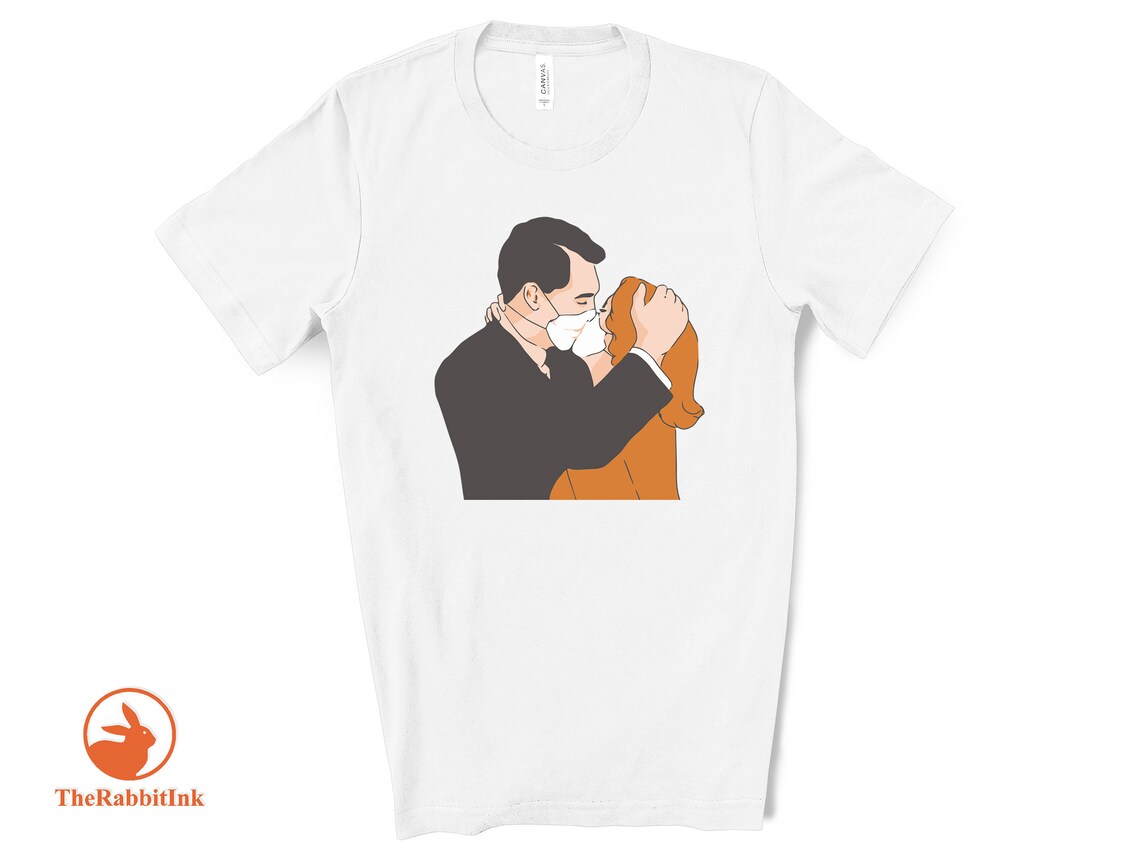 Couple Kissing Shirt Lovers Kissing Tee Mask Make out T Etsy