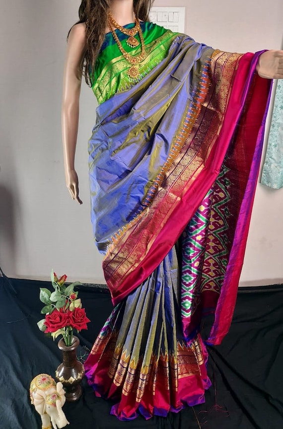 Pochampally Ikkat Pure Silk Saree Pochampally Saree Handwoven