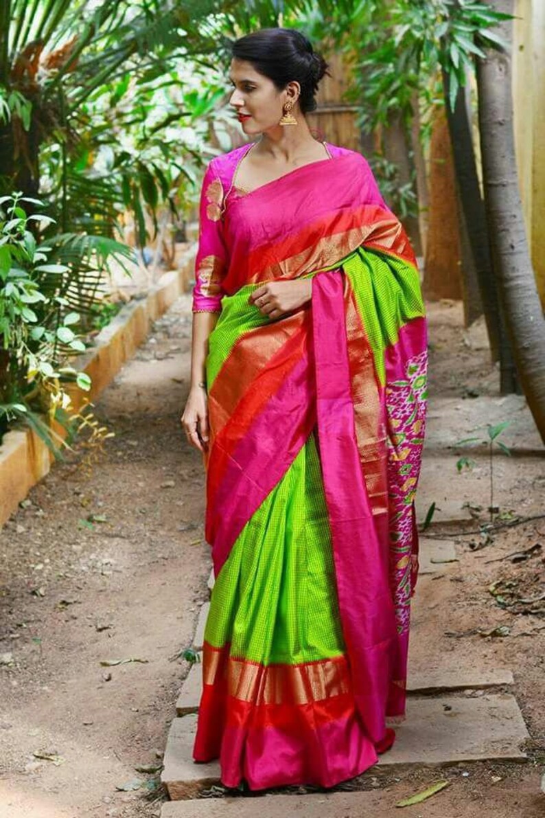 Pochampally Ikkat Silk Saree /sarees/ Ikkat Sarees/ Ikat Sarees/silk Sarees Etsy