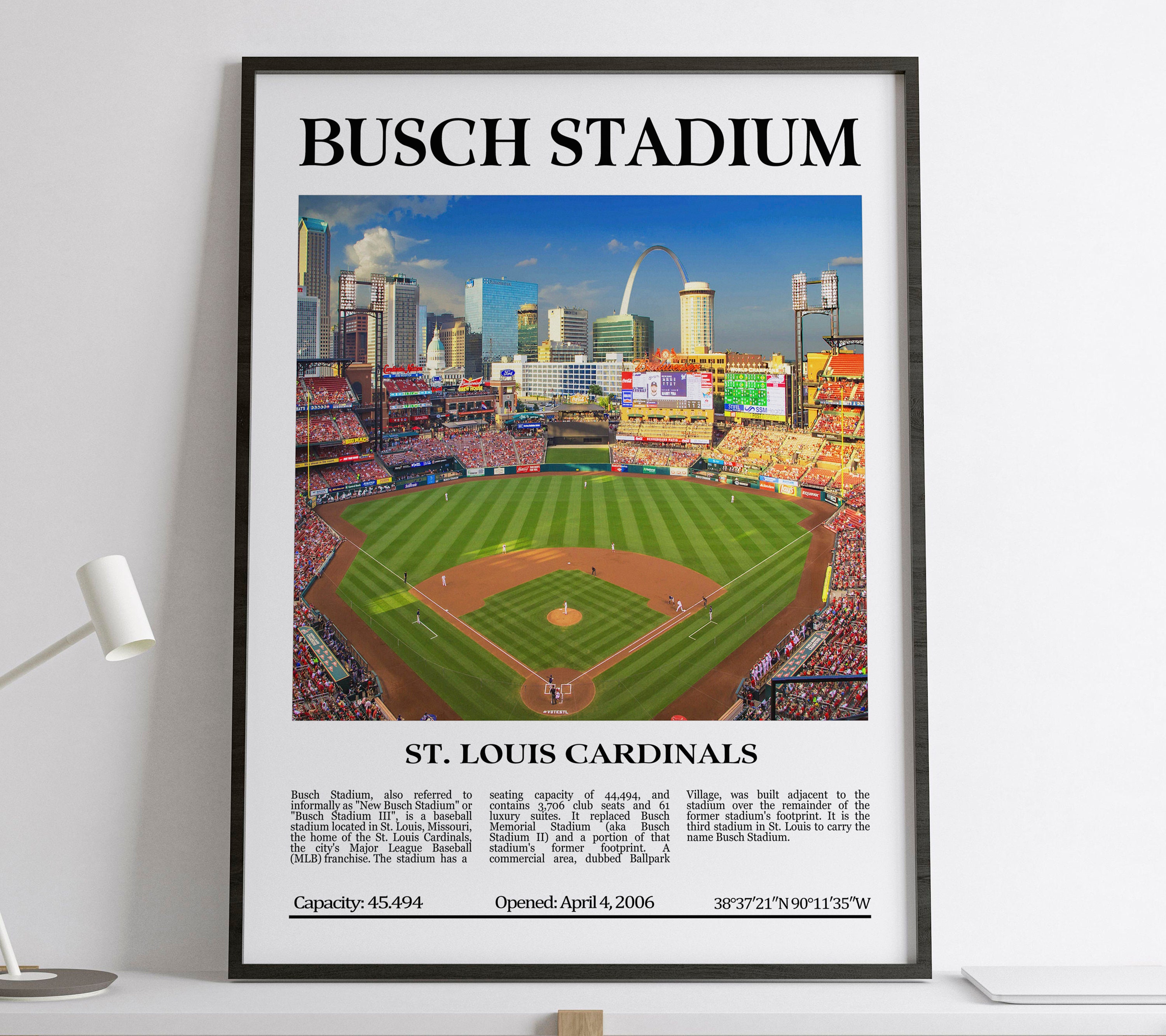 Busch Stadium St. Louis Cardinals Black & White Stadium -  Ireland
