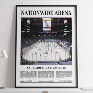 Nationwide Arena, Columbus Blue Jackets, Black & White Arena, Digital Printable Poster, NHL arenas, Hockey, Columbus Blue Jackets Lover Gift