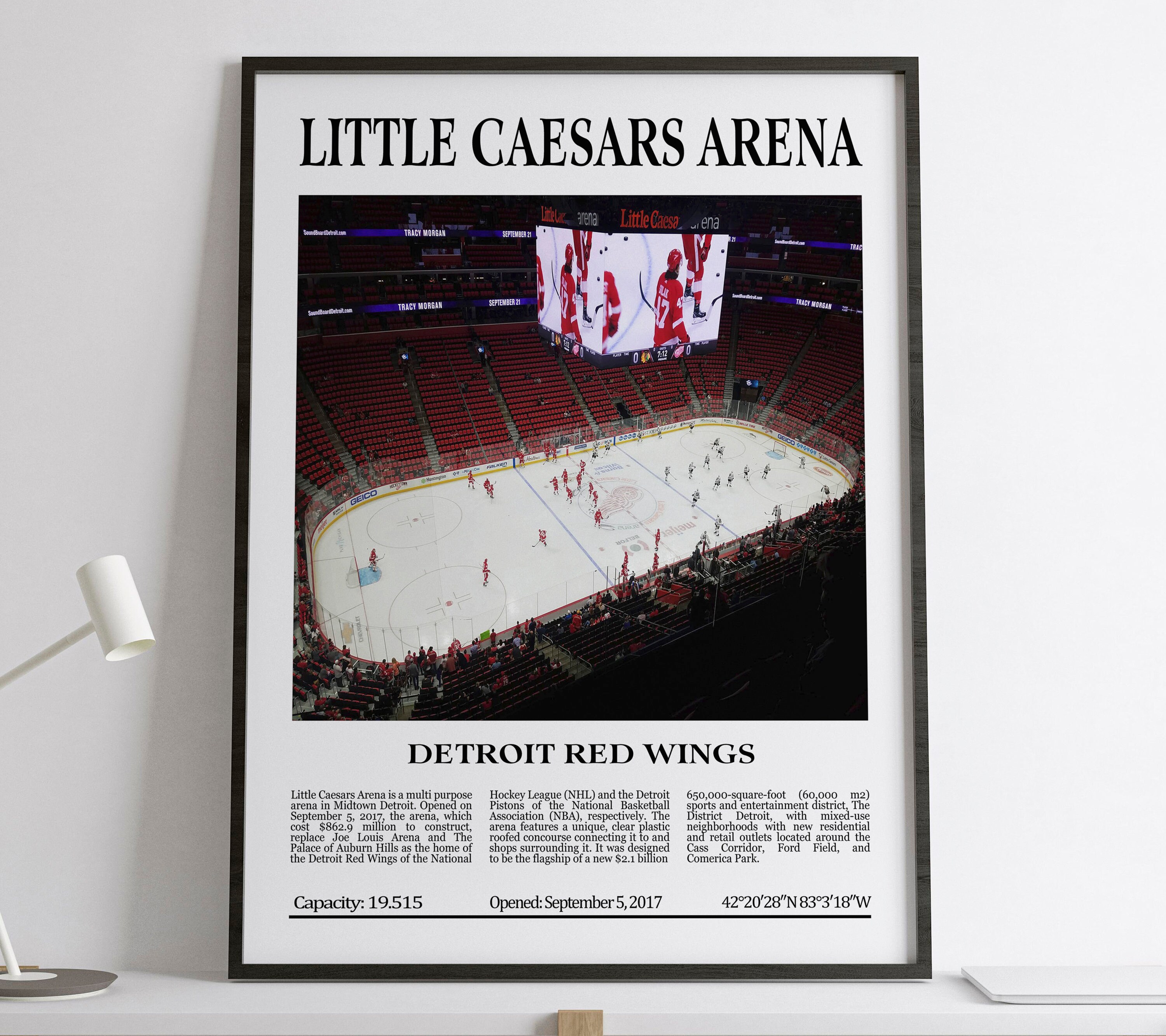 Little Caesars Arena, Detroit Red Wings, Black &amp; White Arena, Digital ...
