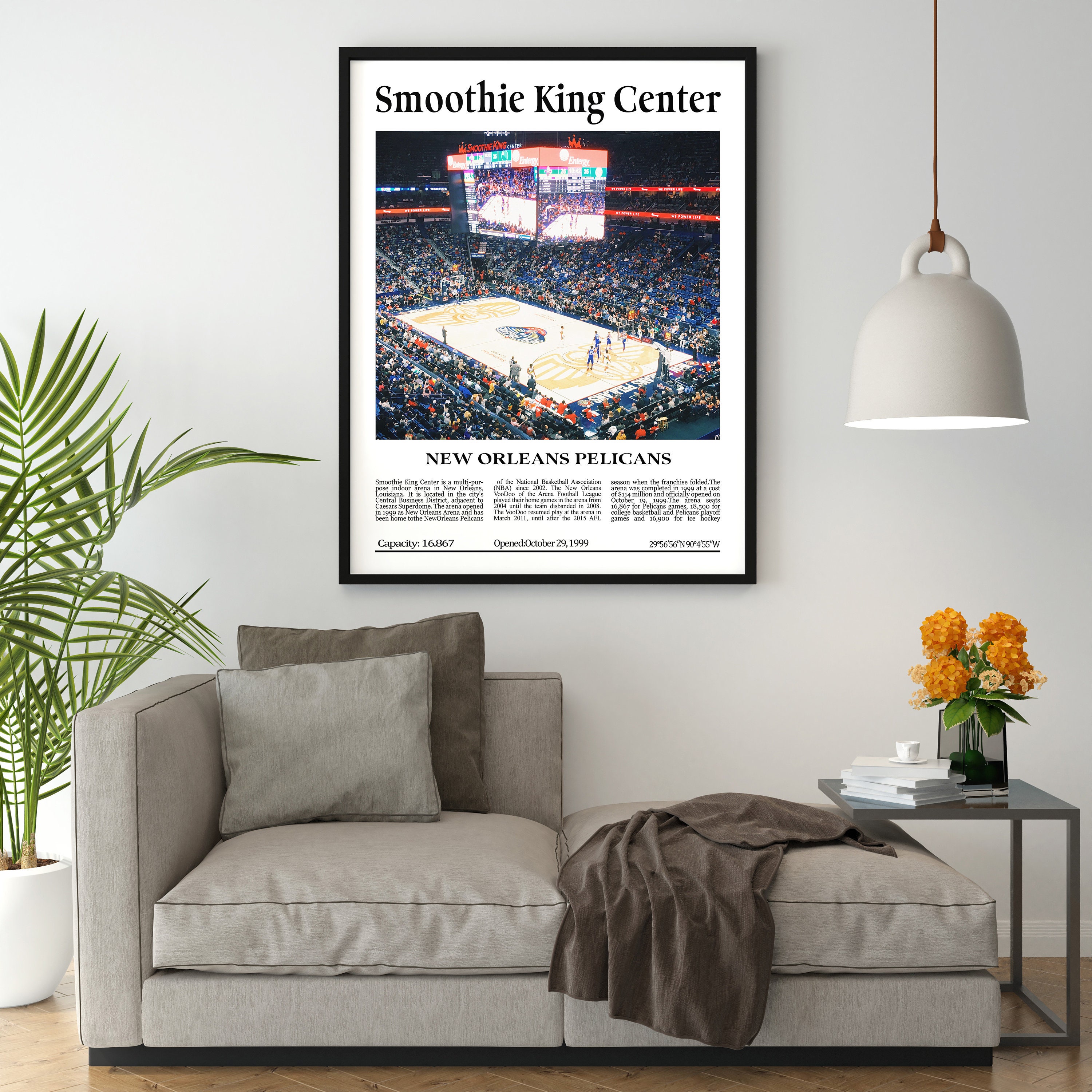 Smoothie King Center New Orleans Pelicans Black & White 