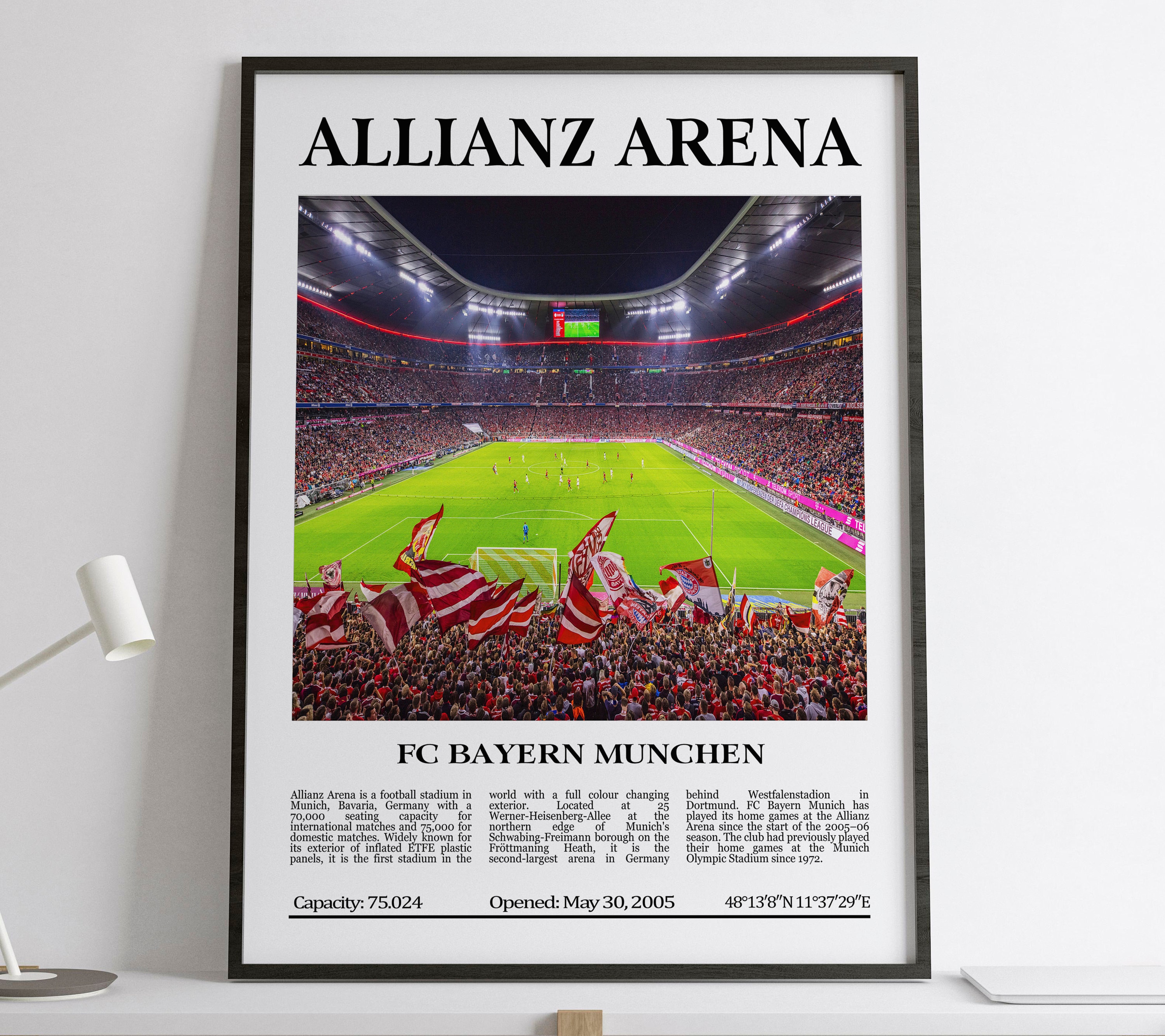 Allianz Arena, FC Bayern Munchen, Gift, Lovers Lovers FC Munchen & Bayern White Printable Poster, Etsy Black Football Stadium, - Gift Digital