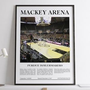 Mackey Arena, Purdue Boilermakers, Black & White Stadium, Digital Printable Poster, NCAA Basketball Lovers, Purdue Boilermakers Fan Gift