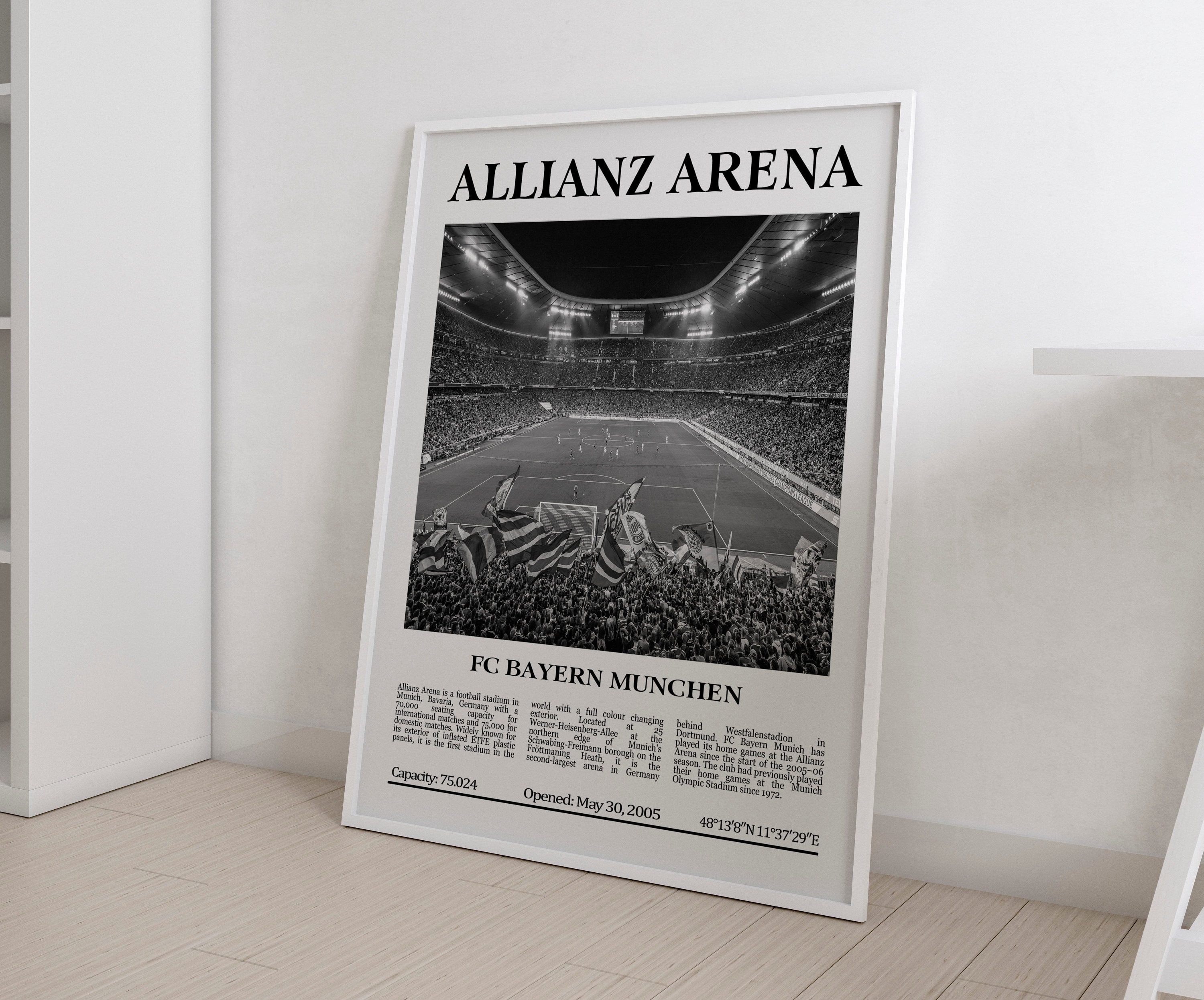 Allianz FC Gift Digital Lovers FC - Black Etsy Munchen Lovers Bayern White Poster, Printable Munchen, Gift, Football Bayern Arena, Stadium, &