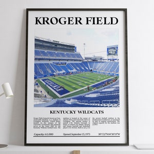 Kroger Field, Kentucky Wildcats, Black & White Stadium, Digital Printable Poster, NCAA Football Lovers Gift, Kentucky Wildcats Lovers Gift