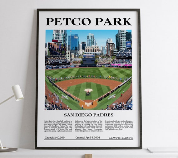 Petco Park San Diego Padres Black & White Stadium Digital Etsy