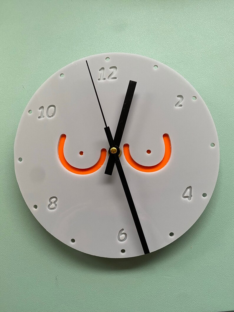 Funky Wall Clock Boobs Clock. Boob Clock Boob Art Etsy UK