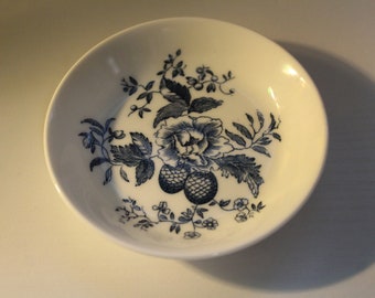 Worcester England Blue Sprays Bone China Reproduction 1960s Mini Trinket Dish