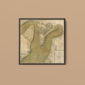 Soundings for Depth of the Hudson Around West Point - Vintage Maps - Historic Print - Rolled, Stretched, Framed Canvas - Free Shipping
