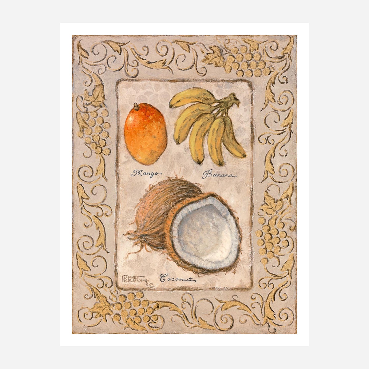 Janet Kruskamp Tropical Fruit I Global Art Available as - Etsy
