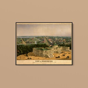 Vintage Places - View of Capitol in Washington, DC - Historic Reproduction Print - Rolled, Stretched or Framed Canvas + Free Shipping