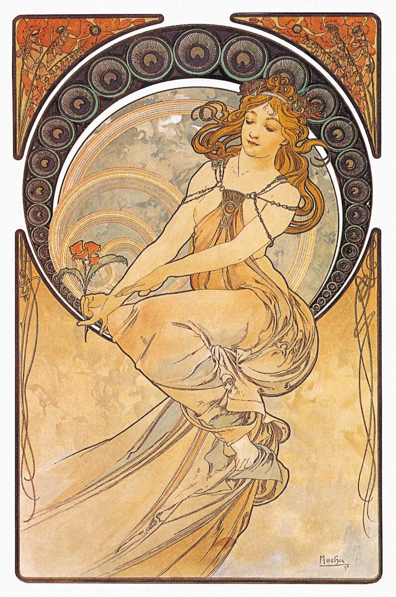Alphonse Mucha Vintage Poster Painting Stretched Canvas or | Etsy