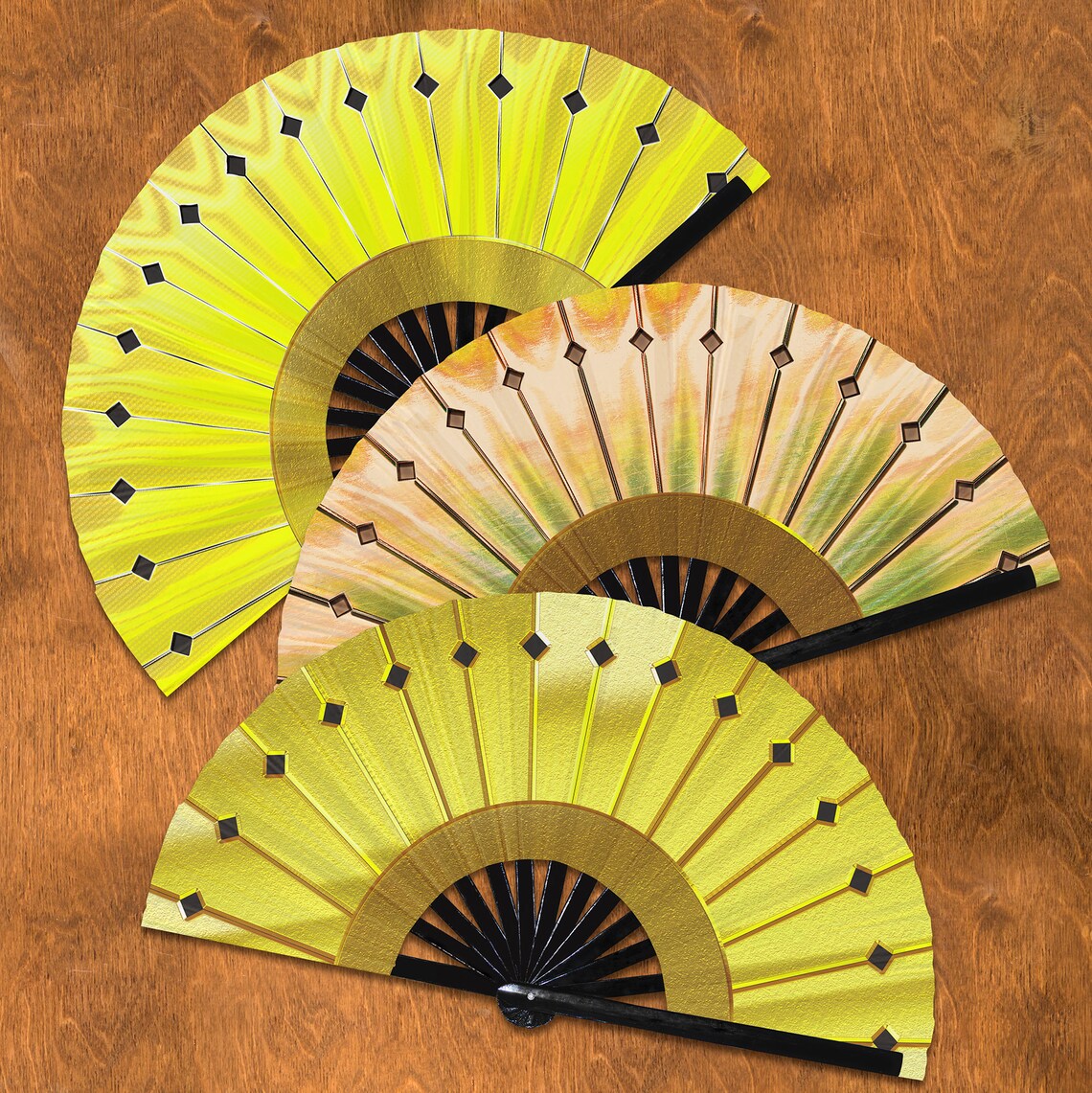 Avatar Kyoshi Warrior Hand Fan Yellow Anime fans Large Folding Etsy
